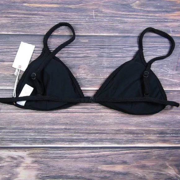 Good American NEW 4XL Size 7 C Cup Black Triangle Bra Crinkle Swim Beach Summer - Picture 3 of 5